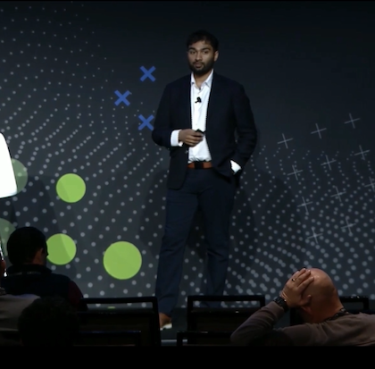 Harry presenting at a Geotab industry event